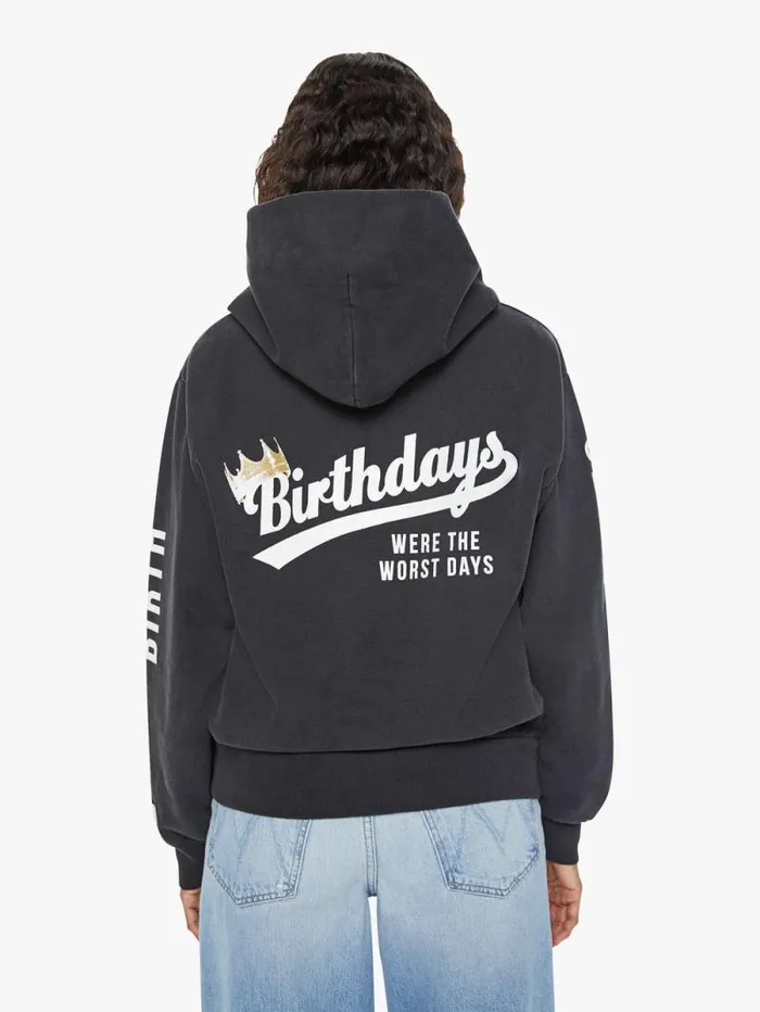 Women Sweatshirts Mother Denim Biggie Pull Over Hoodie Black