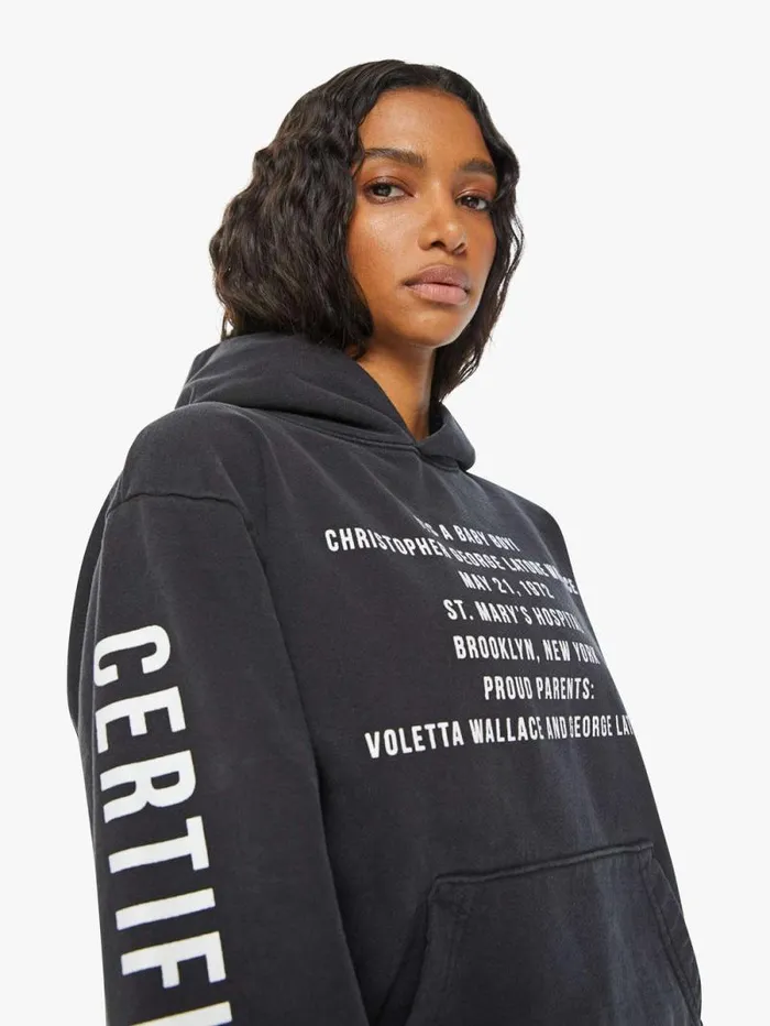 Women Sweatshirts Mother Denim Biggie Pull Over Hoodie Black