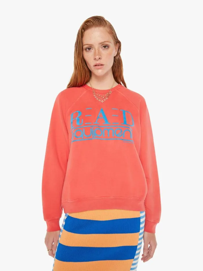 Women Sweatshirts Mother Denim The Biggie Concert Pink