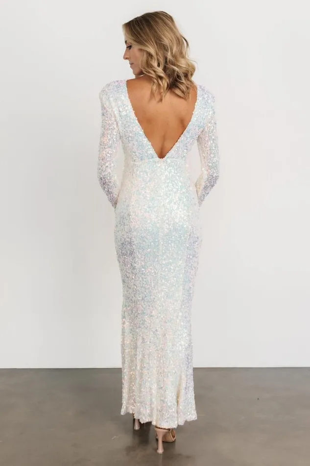 Women Sylvia Sequin Gown Opalescent Baltic Born Embellished and Sequined Women Sylvia Sequin Gown Opalescent Baltic Born Embellished and Sequined