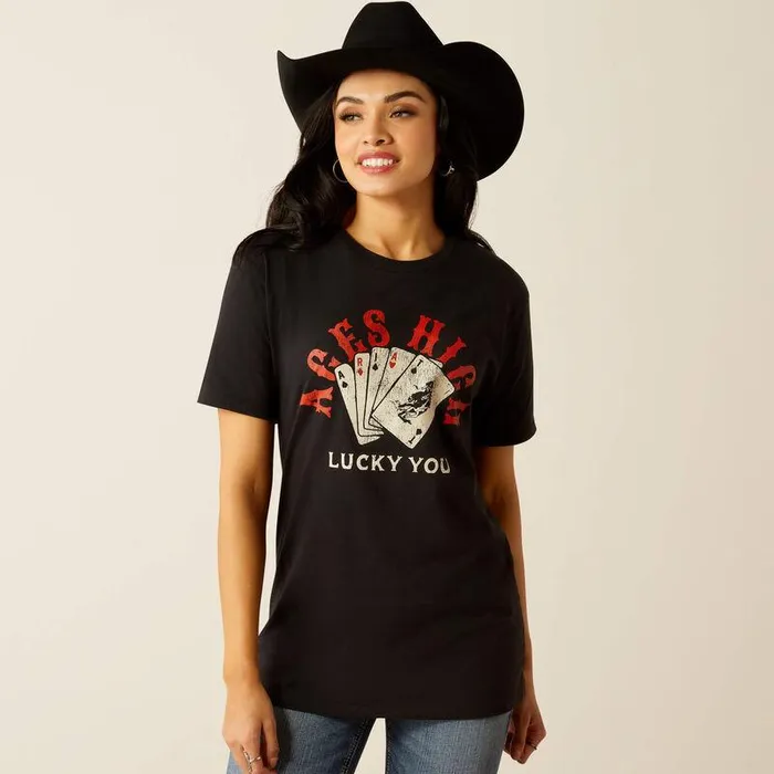 Women TShirts and Tops Ariat Ariat Ace Of Spades TShirt Black