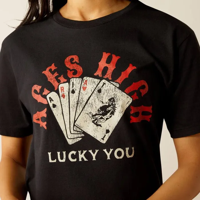 Women TShirts and Tops Ariat Ariat Ace Of Spades TShirt Black Women TShirts and Tops Ariat Ariat Ace Of Spades TShirt Black