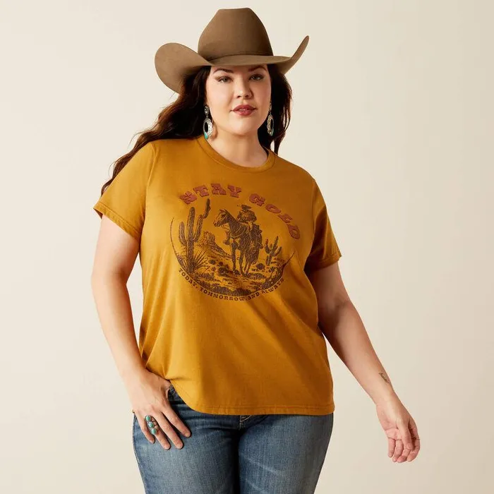 Women TShirts and Tops Ariat Ariat Stay Gold TShirt Harvest Gold Women TShirts and Tops Ariat Ariat Stay Gold TShirt Harvest Gold