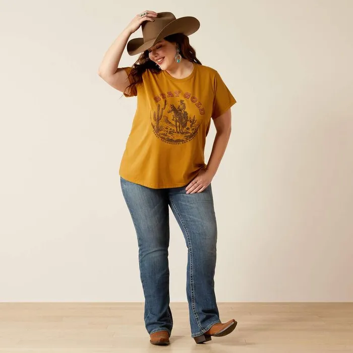 Women TShirts and Tops Ariat Ariat Stay Gold TShirt Harvest Gold Women TShirts and Tops Ariat Ariat Stay Gold TShirt Harvest Gold