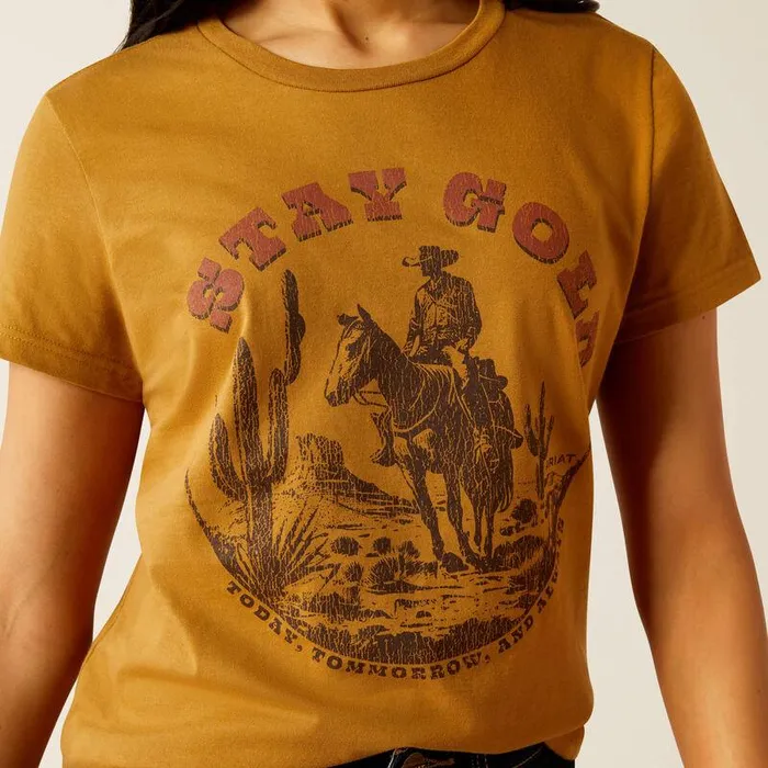 Women TShirts and Tops Ariat Ariat Stay Gold TShirt Harvest Gold Women TShirts and Tops Ariat Ariat Stay Gold TShirt Harvest Gold