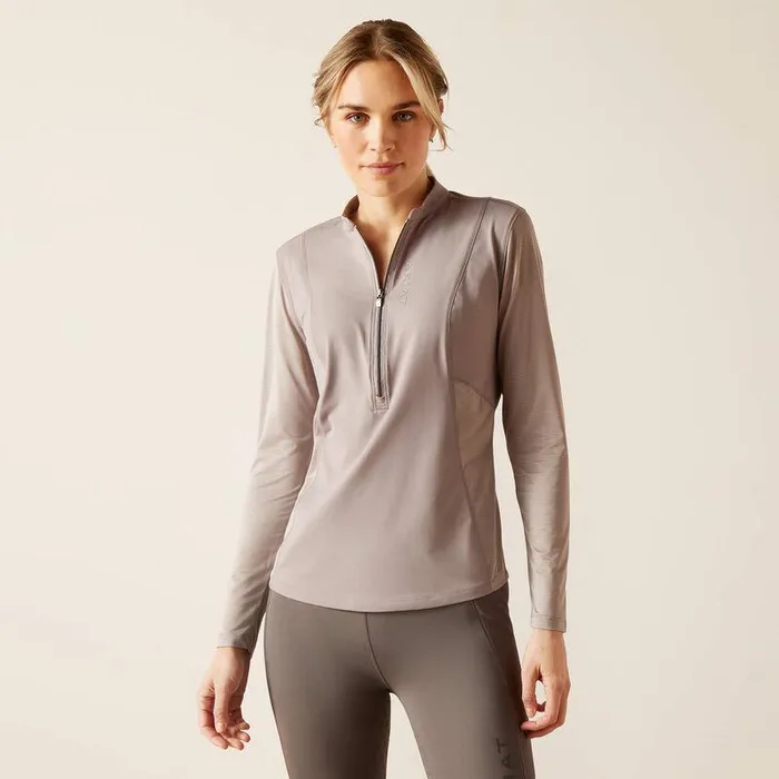 Women TShirts and Tops Ariat Breathe 14 Zip Baselayer Zinc