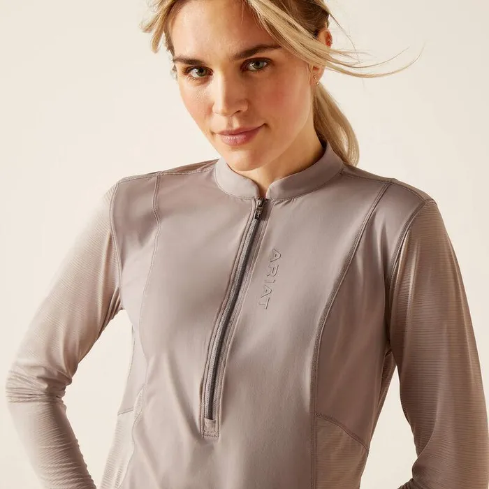 Women TShirts and Tops Ariat Breathe 14 Zip Baselayer Zinc Women TShirts and Tops Ariat Breathe 14 Zip Baselayer Zinc