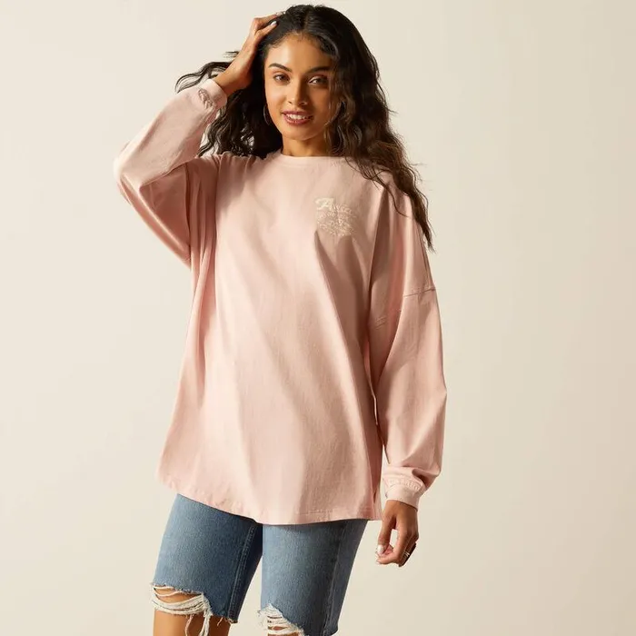 Women TShirts and Tops Ariat Canvas Oversized TShirt Peachskin