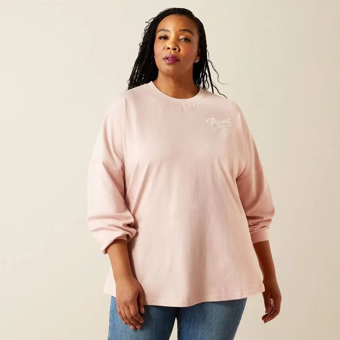 Women TShirts and Tops Ariat Canvas Oversized TShirt Peachskin Women TShirts and Tops Ariat Canvas Oversized TShirt Peachskin