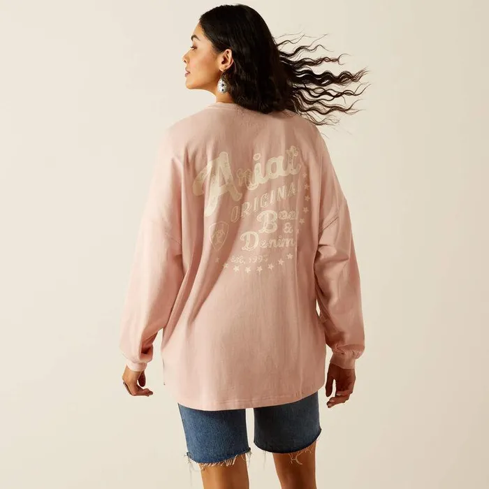 Women TShirts and Tops Ariat Canvas Oversized TShirt Peachskin Women TShirts and Tops Ariat Canvas Oversized TShirt Peachskin