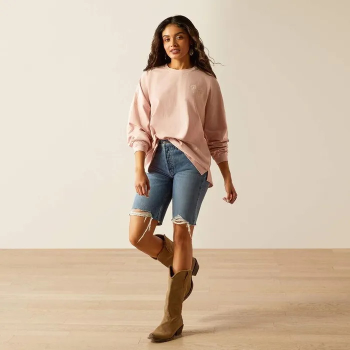 Women TShirts and Tops Ariat Canvas Oversized TShirt Peachskin Women TShirts and Tops Ariat Canvas Oversized TShirt Peachskin