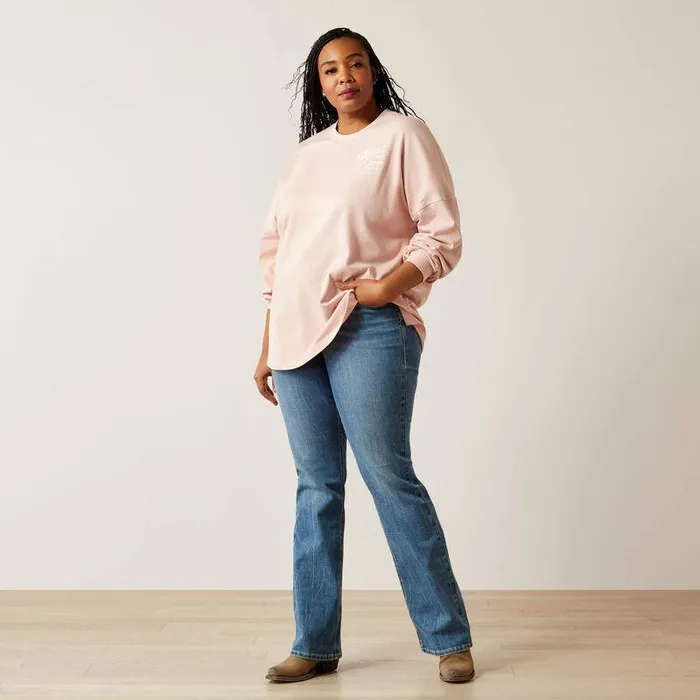 Women TShirts and Tops Ariat Canvas Oversized TShirt Peachskin Women TShirts and Tops Ariat Canvas Oversized TShirt Peachskin