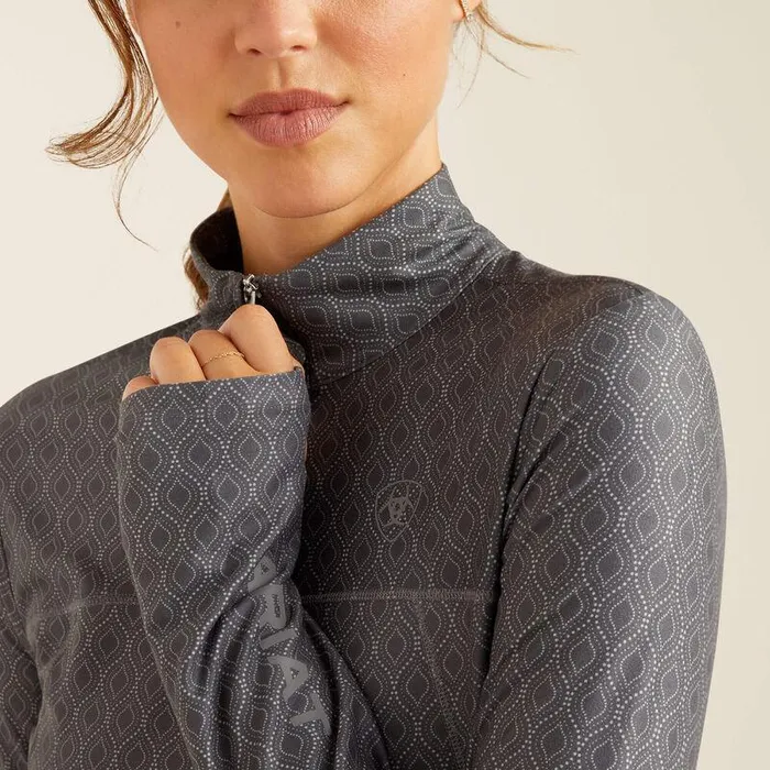 Women TShirts and Tops Ariat Lowell 30 14 Zip Baselayer Quiet Shade Dot Women TShirts and Tops Ariat Lowell 30 14 Zip Baselayer Quiet Shade Dot