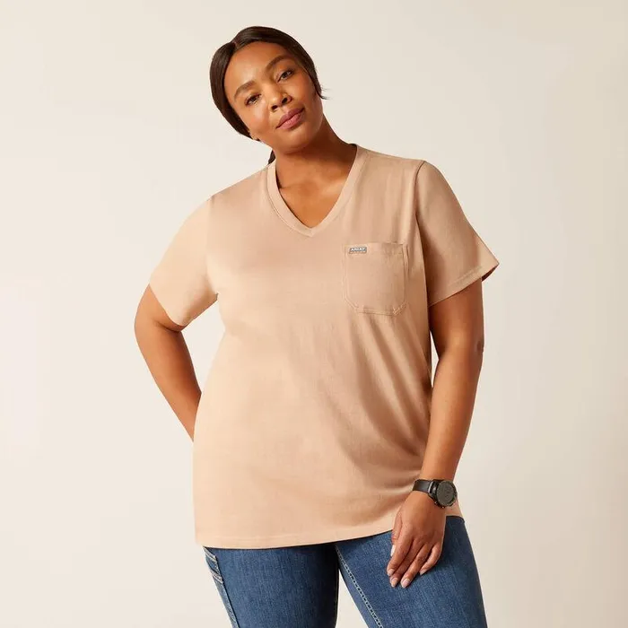 Women TShirts and Tops Ariat Rebar Cotton Strong American Rose TShirt Warm Taupe Women TShirts and Tops Ariat Rebar Cotton Strong American Rose TShirt Warm Taupe