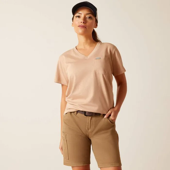 Women TShirts and Tops Ariat Rebar Cotton Strong American Rose TShirt Warm Taupe Women TShirts and Tops Ariat Rebar Cotton Strong American Rose TShirt Warm Taupe