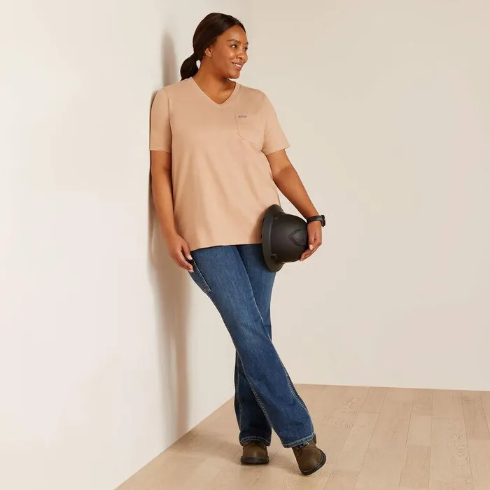 Women TShirts and Tops Ariat Rebar Cotton Strong American Rose TShirt Warm Taupe Women TShirts and Tops Ariat Rebar Cotton Strong American Rose TShirt Warm Taupe