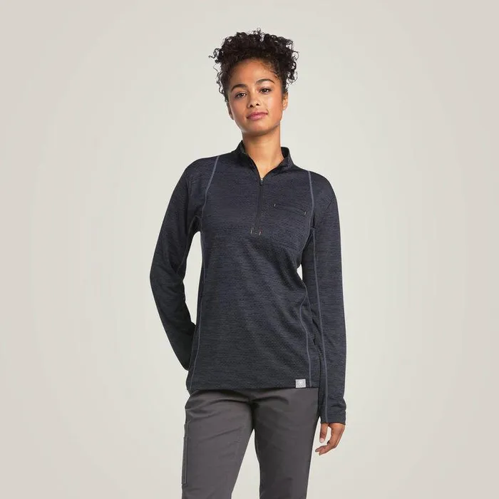 Women TShirts and Tops Ariat Rebar Evolution 12 Zip Top Black