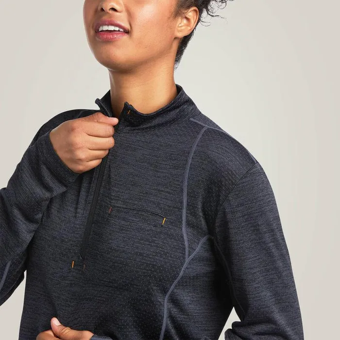 Women TShirts and Tops Ariat Rebar Evolution 12 Zip Top Black