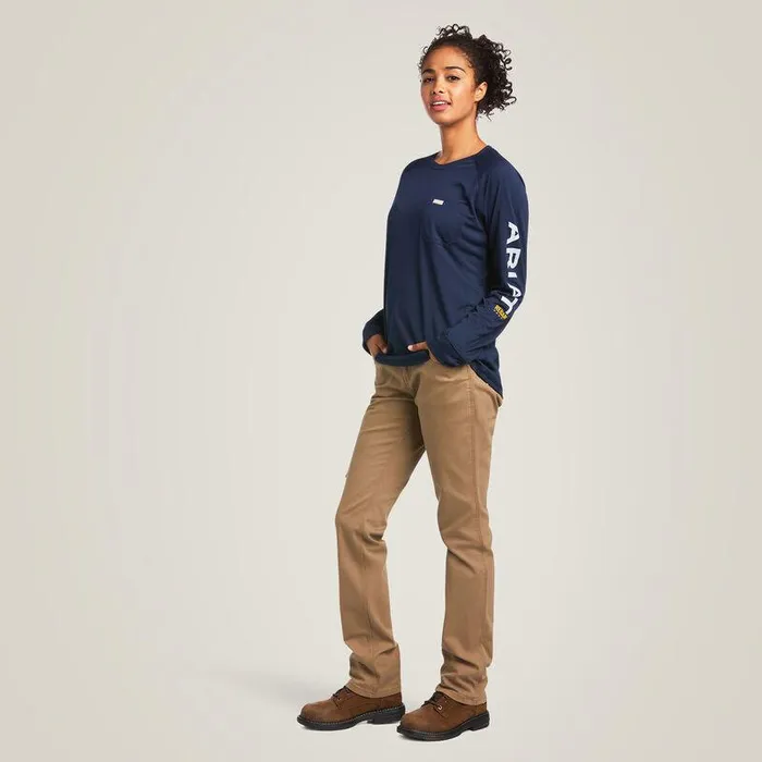 Women TShirts and Tops Ariat Rebar Heat Fighter TShirt Navy Eclipse