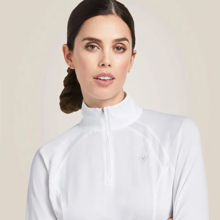 Women TShirts and Tops Ariat Sunstopper 20 14 Zip Baselayer White Women TShirts and Tops Ariat Sunstopper 20 14 Zip Baselayer White