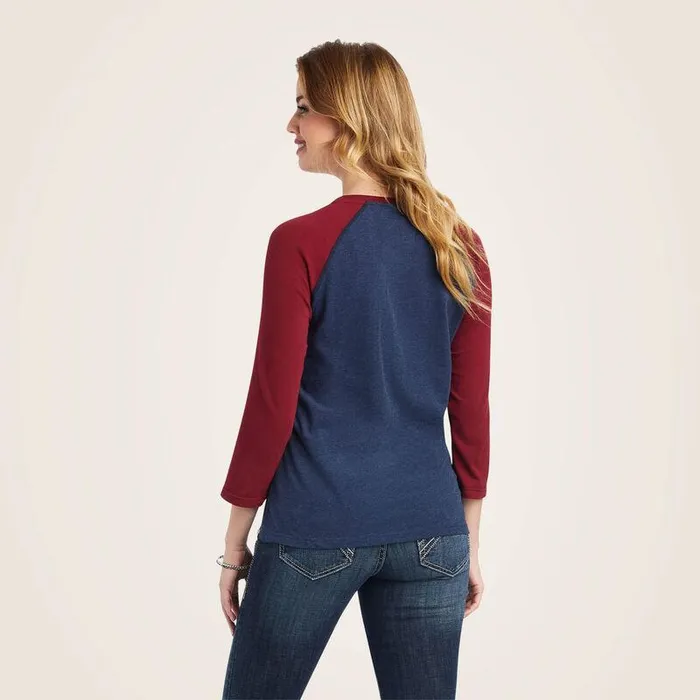 Women TShirts and Tops Ariat Thunderbird Chimayo Navy Heatherandrubiyat Women TShirts and Tops Ariat Thunderbird Chimayo Navy Heatherandrubiyat