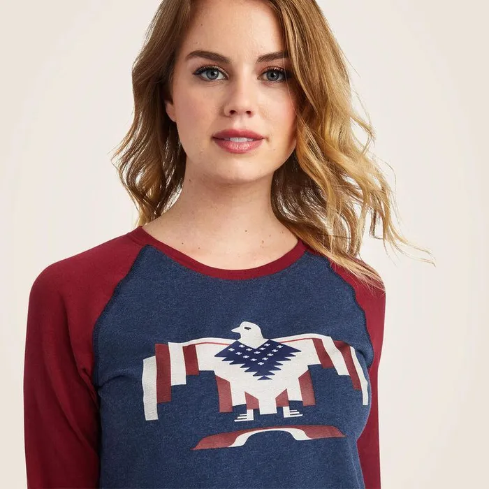 Women TShirts and Tops Ariat Thunderbird Chimayo Navy Heatherandrubiyat Women TShirts and Tops Ariat Thunderbird Chimayo Navy Heatherandrubiyat