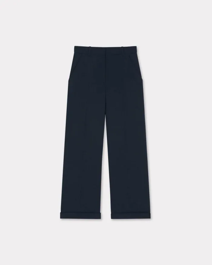 Women Tailored Pants In Virgin Wool Midnight Blue Kenzo Pants And Shorts