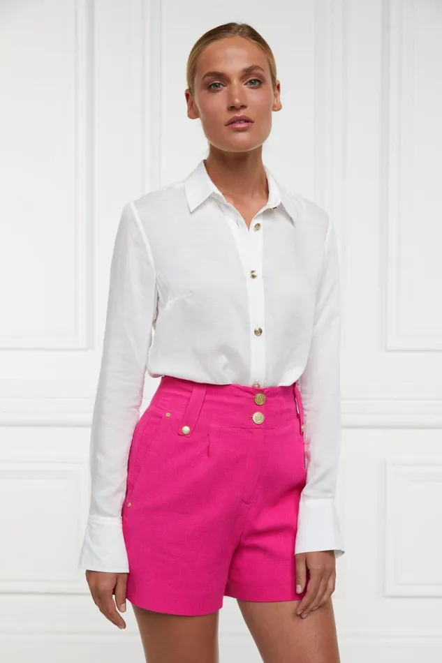 Women Tailored Short Hot Pink Linen Holland Cooper Tailoring