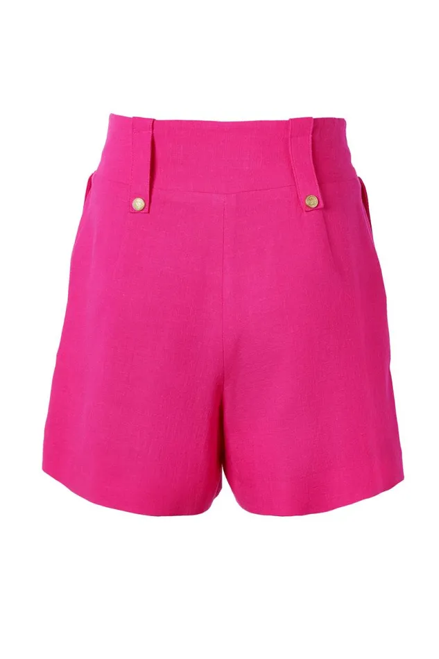 Women Tailored Short Hot Pink Linen Holland Cooper Tailoring