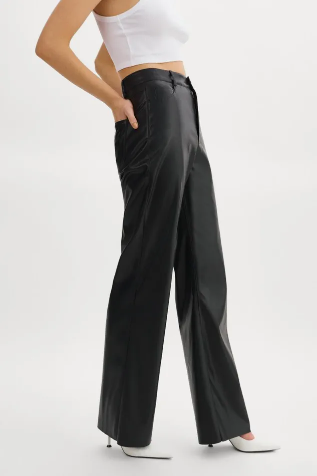 Women TAVI Faux Leather Pants Black LAMARQUE Pants and Shorts Women TAVI Faux Leather Pants Black LAMARQUE Pants and Shorts