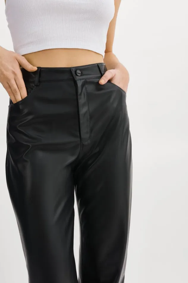 Women TAVI Faux Leather Pants Black LAMARQUE Pants and Shorts Women TAVI Faux Leather Pants Black LAMARQUE Pants and Shorts