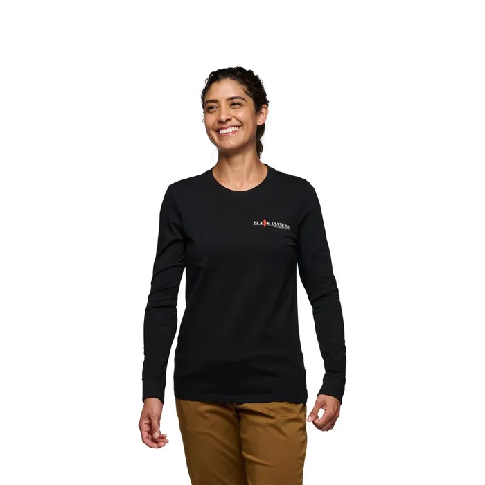 Women Tees and Tanks Black Diamond Heritage Wordmark Long Sleeve Tee