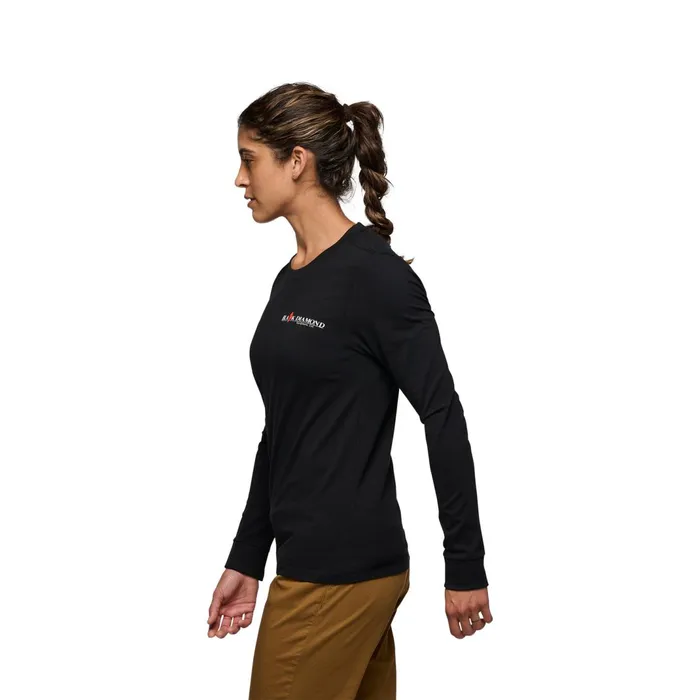 Women Tees and Tanks Black Diamond Heritage Wordmark Long Sleeve Tee