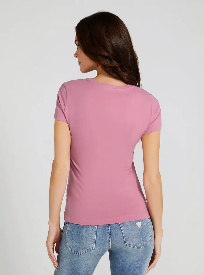 Women Tees and Tanks GUESS Eco Blush Flowers Logo Tshirt