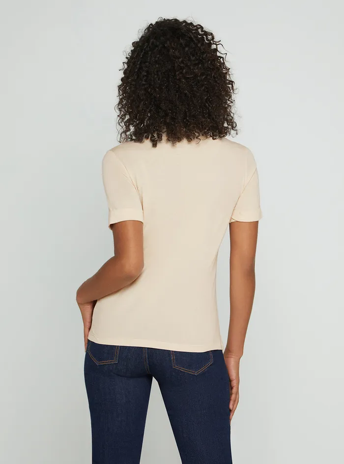 Women Tees and Tanks GUESS Eco Pearl Oyster Nichita Logo Tshirt Women Tees and Tanks GUESS Eco Pearl Oyster Nichita Logo Tshirt