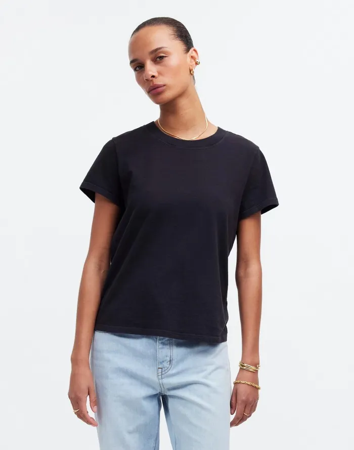 Women Tees Madewell Premium Standard 01 The Shrunken Tee Black Charcoal