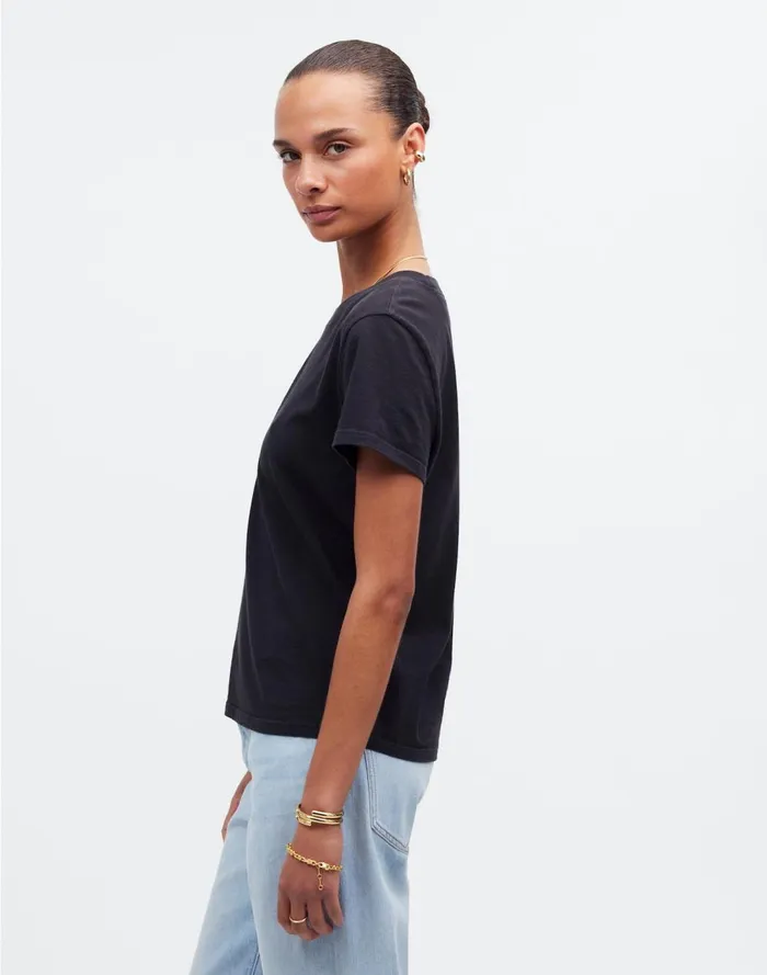 Women Tees Madewell Premium Standard 01 The Shrunken Tee Black Charcoal