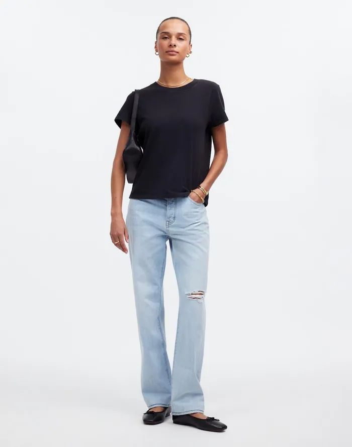 Women Tees Madewell Premium Standard 01 The Shrunken Tee Black Charcoal