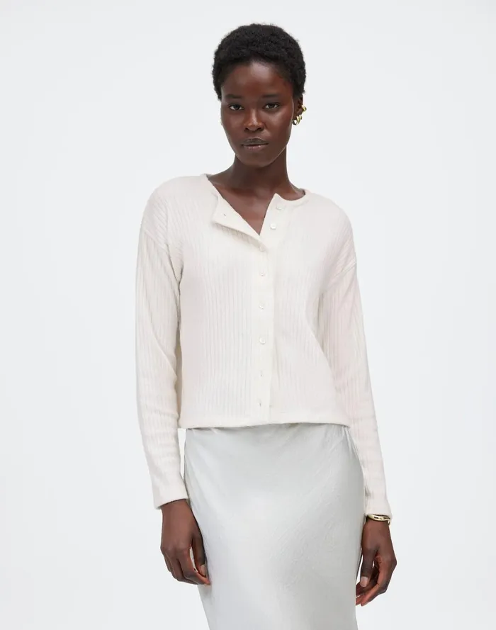 Women Tees Madewell Relaxed ButtonFront Cardigan Winter White