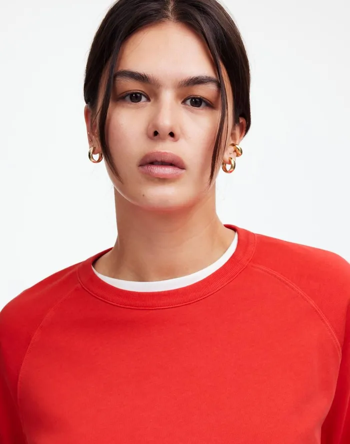 Women Tees Madewell Relaxed LongSleeve Raglan Tee Bright Cherry