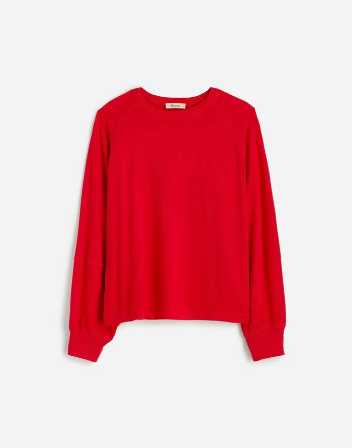 Women Tees Madewell Relaxed LongSleeve Raglan Tee Bright Cherry