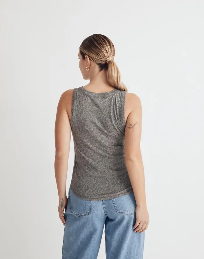 Women Tees Madewell Whisper Cotton Scoopneck Tank Top Hthr Iron