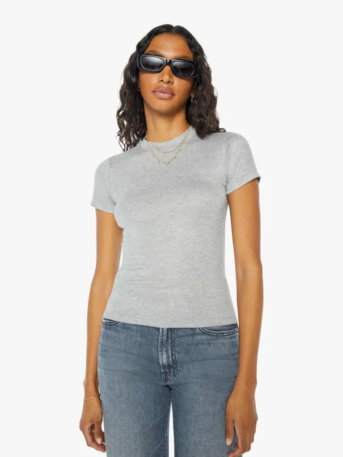 Women Tees Tanks Mother Denim Baby Tee Grey open