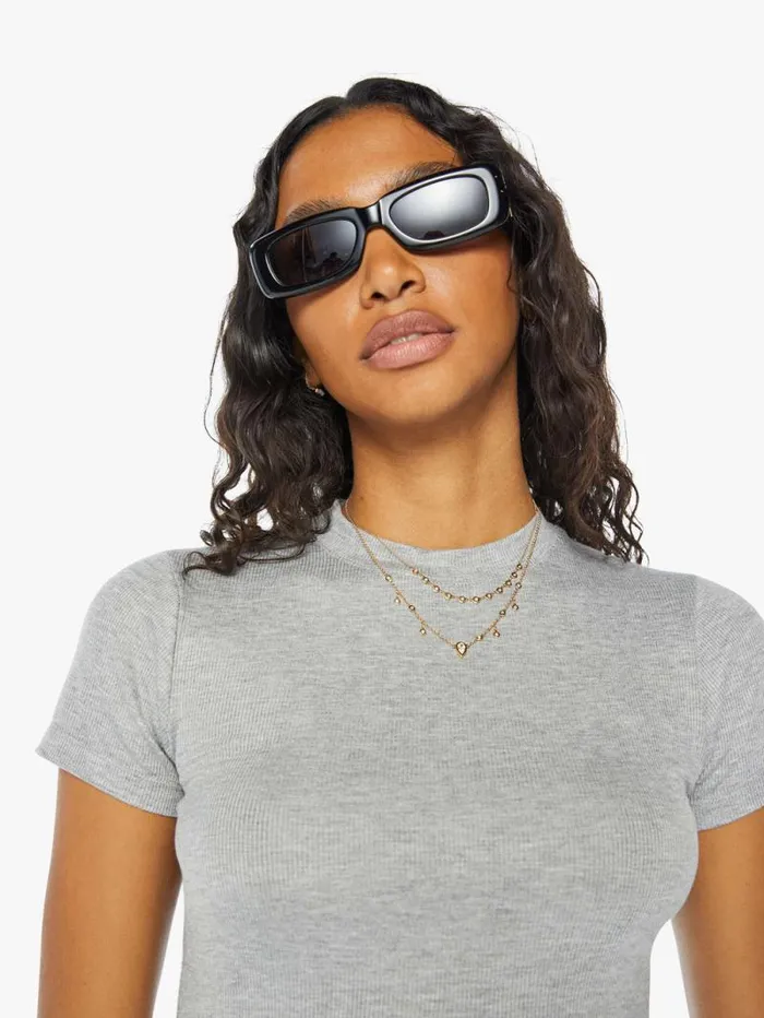 Women Tees Tanks Mother Denim Baby Tee Grey open