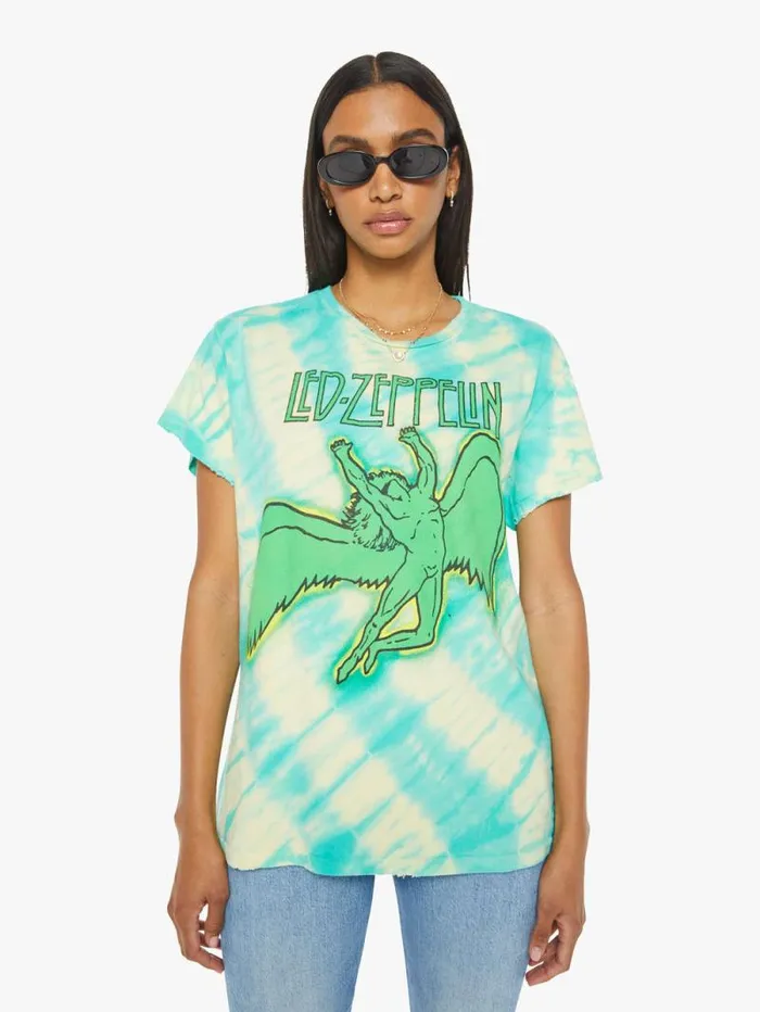 Women Tees Tanks Mother Denim Led Zeppelin Tee Mystic White natural