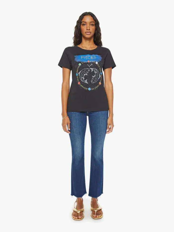 Women Tees Tanks Mother Denim Pisces Zodiac Tee Black