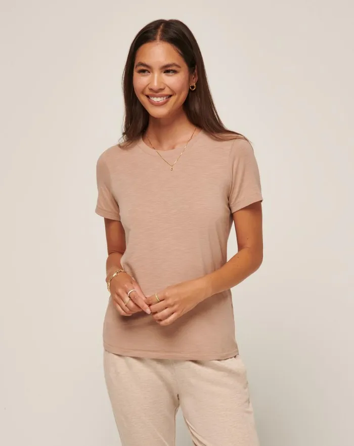 Women Tees TravisMathew CLOUD JERSEY TEE Natural