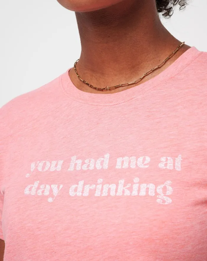 Women Tees TravisMathew DANCING LIGHT GRAPHIC TEE Heather Shell Pink