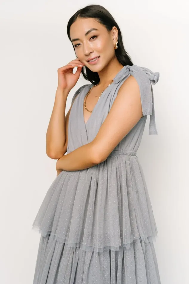 Women Tessa Tiered Tulle Tank Dress Slate Blue Baltic Born Tulle Styles Women Tessa Tiered Tulle Tank Dress Slate Blue Baltic Born Tulle Styles