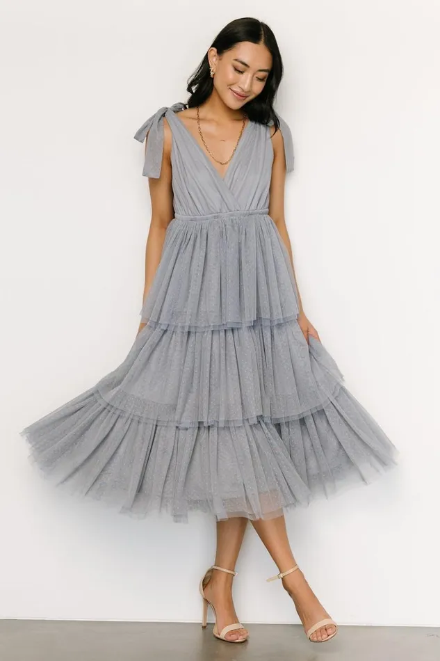 Women Tessa Tiered Tulle Tank Dress Slate Blue Baltic Born Tulle Styles Women Tessa Tiered Tulle Tank Dress Slate Blue Baltic Born Tulle Styles